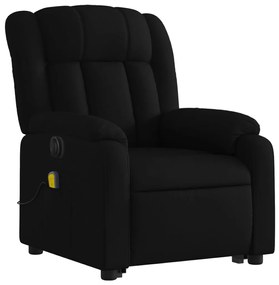 vidaXL Πολυθρόνα Μασάζ Ηλεκ. Ανακλινόμενη με Ανύψωση Μαύρη Υφασμάτινη