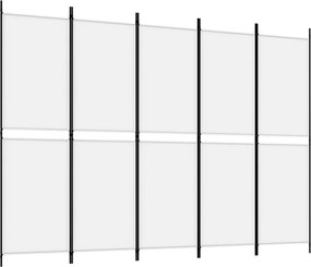 vidaXL Διαχωριστικό Δωματίου με 5 Πάνελ Λευκό 250x180 εκ. από Ύφασμα