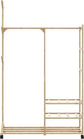 VidaXL Ράφι Ρούχων με Ράφια και Ρόδες 100x38x175,5 εκ. από Μπαμπού