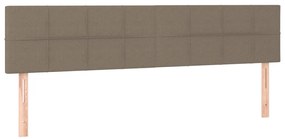 vidaXL Κρεβάτι Boxspring με Στρώμα &amp; LED Taupe 180x200 εκ. Υφασμάτινο