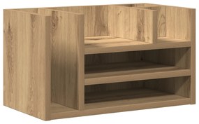 vidaXL Οργανωτής Γραφείου Μαύρη Δρυς 44.5x24x25 cm Κατασκευασμένο Ξύλο