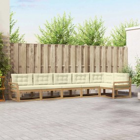 vidaXL Σειρά Καναπέ Εξωτερικού 4 pcs Λευκό και Κρεμ Πολυεστέρας