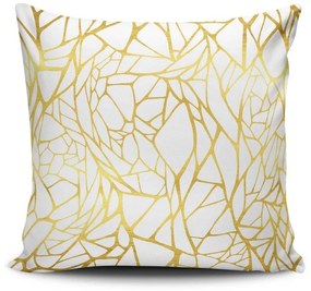 Μαξιλάρι Διακοσμητικό (Με Γέμιση) NKRLNT278 White-Gold Aberto Design 43X43 Βαμβάκι-Πολυέστερ