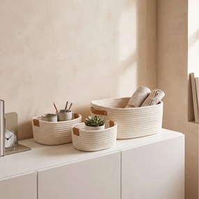ΨΆΘΙΝΑ &amp; ΥΦΑΣΜΆΤΙΝΑ ΚΑΛΆΘΙΑ X3 IVORY BASKET DUO MARQUE : FIVE