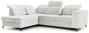 Γωνιακός καναπές Κρεβάτι BELAVIO L, με αποθηκευτικό χώρο, λευκό 272x107x207cm-Αριστερή γωνία-BOG2344