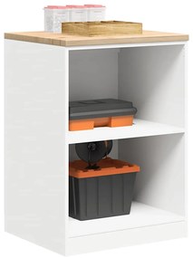 vidaXL ντουλάπι αποθήκευσης γκαράζ Λευκό 60x51x85 εκ μασίφ ξύλο πεύκο