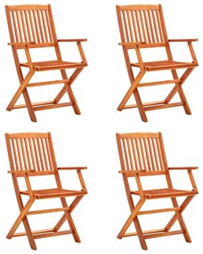 312450 vidaXL Καρέκλες Εξωτ. Χώρου Πτυσσόμενες 4 τεμ. Μασίφ Ξύλο Ευκαλύπτου Καφέ, 1 Τεμάχιο