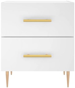 vidaXL Κομοδίνα 2 τεμ. Λευκά 40 x 35 x 47,5 εκ. από Επεξεργασμένο Ξύλο
