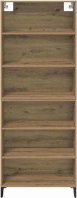 vidaXL Highboard Artisan Oak 69,5 x 34 x 180 εκ. Επεξεργασμένο ξύλο