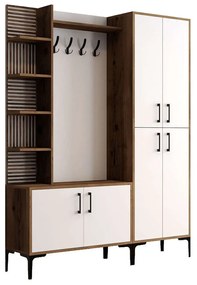 Έπιπλο Εισόδου Viyana 845HCT4224 150x35x200cm Walnut-White Particle Board, Metal