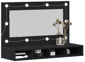 vidaXL Καθρέφτης Ντουλάπα LED σε Μαύρη Δρυς - 90x31.5x62 εκ.
