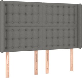 vidaXL Κρεβάτι Boxspring με Στρώμα Σκούρο Γκρι 140x200 εκ Υφασμάτινο