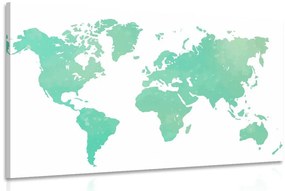 Εικόνα παγκόσμιου χάρτη σε πράσινη απόχρωση - 60x40