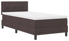 vidaXL Κρεβάτι box spring με στρώμα Σκούρο Καφέ 80 x 200 cm ύφασμα
