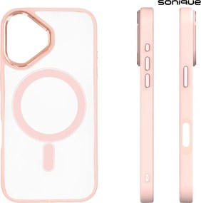 Θήκη Magnetic MagMetal Sonique Apple iPhone 16 Plus Ροζ