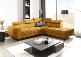 Γωνιακός καναπές Calyra-Μουσταρδί-Δεξιά