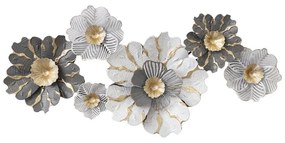 Daisy metal wall decoration in gold-white shade 131x64x9.5 131x64x9.5 εκ.