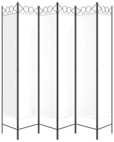 vidaXL Διαχωριστικό Δωματίου με 6 Πάνελ Λευκό 240x200 εκ. από Ύφασμα