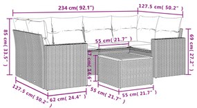 ΚΑΝΑΠΕΣ ΣΕΤ 7 ΤΕΜΑΧΙΩΝ ΜΑΥΡΟ ΣΥΝΘΕΤΙΚΟ ΡΑΤΑΝ ΜΕ ΜΑΞΙΛΑΡΙΑ 3256349