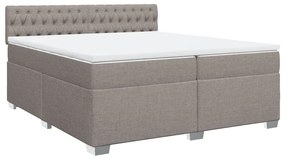 vidaXL Κρεβάτι Boxspring με Στρώμα Taupe 200x200 εκ. Υφασμάτινο