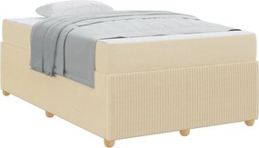 vidaXL Σκελετός Κρεβατιού με στρώμα Κρεμ 120 x 190 cm ύφασμα