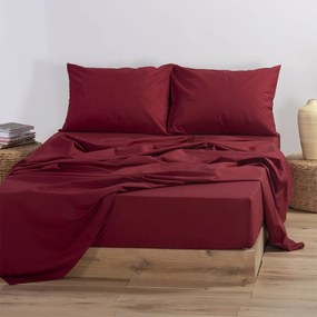 Σεντόνι Με Λάστιχο Basic Bordo Nef-Nef Διπλό 120x230cm Με Λάστιχο 100% Βαμβάκι