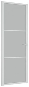 vidaXL Εσωτερική Πόρτα 76 x 201,5 εκ. Λευκό Ματ Γυαλί και Αλουμίνιο