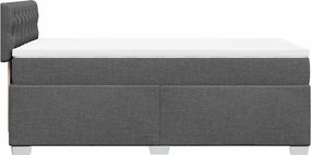 vidaXL Κρεβάτι Boxspring με Στρώμα Σκούρο Γκρι 90x190 εκ. Υφασμάτινο