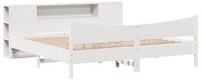 vidaXL Σκελετός Κρεβ. Χωρίς Στρώμα Λευκό 180x200 εκ Μασίφ Πεύκο