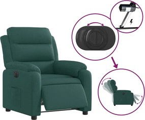 vidaXL Πολυθρόνα Ανακλινόμενη Ηλεκτρική Πράσινο Υφασμάτινη