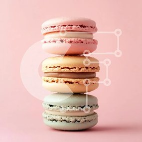 Σετ των 2 Intra Συλλεκτικό Ξύλινο Παζλ Plywood  4mm - Στοίβα από πολύχρωμα μακαρόν Σε Ξύλινο Κουτί - Διαστάσεις: 10x10 cm – 25 κομμάτια