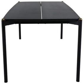 Τραπέζι Dallas 1720, Μαύρο, 75x90x190cm, Ινοσανίδες μέσης πυκνότητας, Φυσικό ξύλο καπλαμά, Μέταλλο | Epipla1.gr