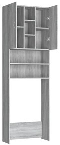 vidaXL Ντουλάπι Πλυντηρίου Γκρι Sonoma 64 x 25,5 x 190 εκ.