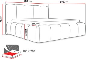 Επενδυμένο κρεβάτι Kevson-Mpez-180 x 200