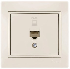 Lezard Πρίζα RJ45 1X8P με 1 Έξοδο Cat 6 Κρεμ Mira (Πλήρης) 701.0303140