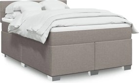 vidaXL Κρεβάτι Boxspring με Στρώμα Taupe 140x200 εκ. Υφασμάτινο