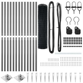 vidaXL Φράχτης με Στήλες. Γκρι 1.2 x 25 m Ατσάλι