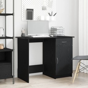 vidaXL Γραφείο Μαύρο Δρυς 100x50x76 εκ από Επεξεργασμένο Ξύλο