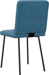 vidaXL Καρέκλες Τραπεζαρίας 2 τεμ. Μπλε Βελούδινες