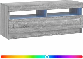 vidaXL Ντουλάπα LED Τηλεόρασης Γκρι Sonoma Επεξεργασμένο Ξύλο