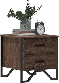 vidaXL Κομοδίνα 2 τεμ. Καφέ Δρυς 40x41x40 εκ. από Επεξεργ. Ξύλο