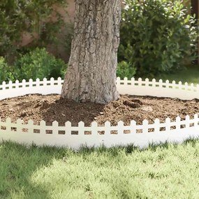 vidaXL Περιγράμματα γκαζόν 30 pcs 103 x 0,05 x 22 εκ Ατσάλι Λευκό