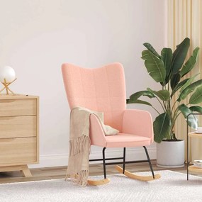 vidaXL Κουνιστή καρέκλα Ροζ Υφάσματος Sherpa