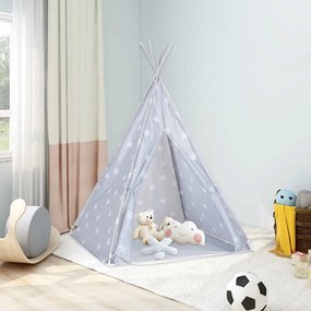 vidaXL Σκηνή Teepee Παιδική Γκρι 115x115x160 εκ. Πολυεστερική με Σάκο