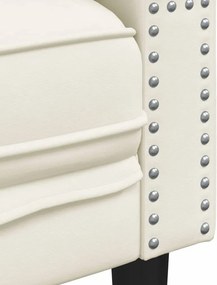 vidaXL Καναπές Διθέσιος Chesterfield με Στηρίγματα Κρεμ Βελούδο