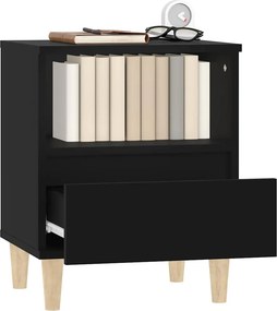 vidaXL Κομοδίνο Μαύρο 40 x 35 x 50 εκ.
