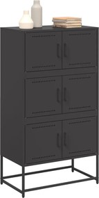 vidaXL Ντουλάπι Μαύρη 68,5x38,5x123,5 εκ. από Ατσάλι