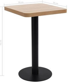 vidaXL Τραπέζι Bistro Ανοιχτό Καφέ 50 x 50 εκ. από MDF