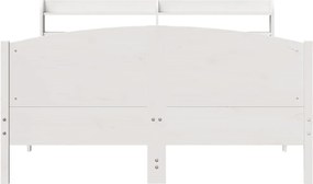 vidaXL Σκελετός Κρεβ. Χωρίς Στρώμα Λευκό 150x200 εκ Μασίφ Πεύκο