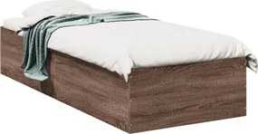 vidaXL Πλαίσιο Κρεβατιού Χωρ. Στρώμα Καφέ Δρυς 75x190εκ Επεξ. Ξύλο